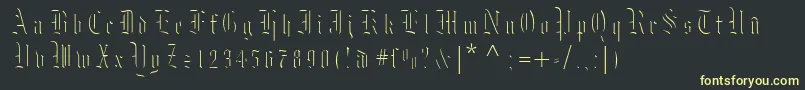 Moksl Font – Yellow Fonts on Black Background