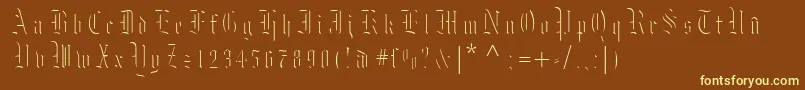 Moksl Font – Yellow Fonts on Brown Background