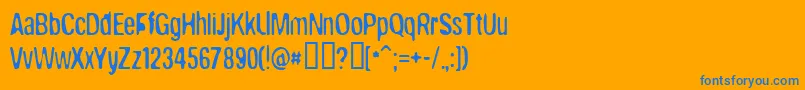 Brokw Font – Blue Fonts on Orange Background