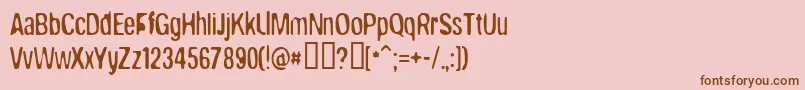 フォントBrokw – ピンクの背景に茶色のフォント