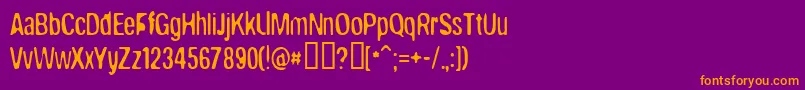 Brokw-Schriftart – Orangefarbene Schriften auf violettem Hintergrund