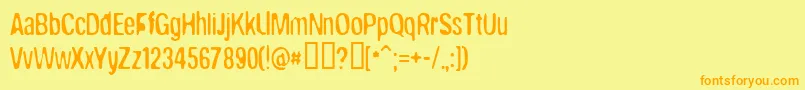 Brokw Font – Orange Fonts on Yellow Background