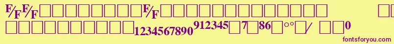 Шрифт TmsfeBold – фиолетовые шрифты на жёлтом фоне