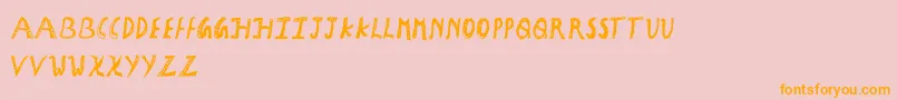 HolidayCraftGirly-Schriftart – Orangefarbene Schriften auf rosa Hintergrund