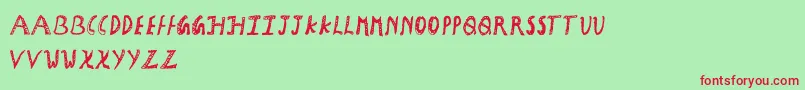 HolidayCraftGirly Font – Red Fonts on Green Background