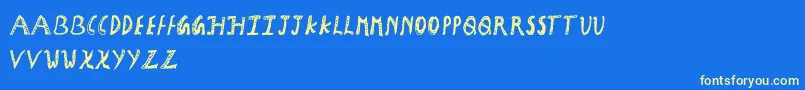 HolidayCraftGirly Font – Yellow Fonts on Blue Background
