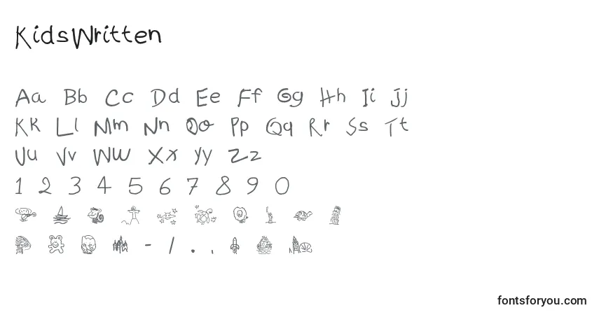 Fuente KidsWritten - alfabeto, números, caracteres especiales