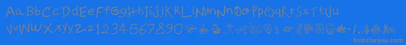 KidsWritten Font – Gray Fonts on Blue Background
