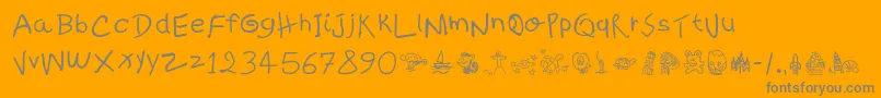 KidsWritten Font – Gray Fonts on Orange Background