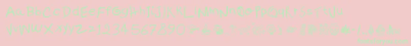 KidsWritten Font – Green Fonts on Pink Background