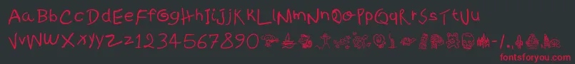 KidsWritten Font – Red Fonts on Black Background