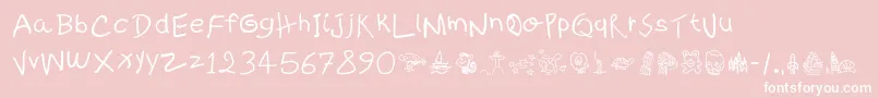 KidsWritten Font – White Fonts on Pink Background