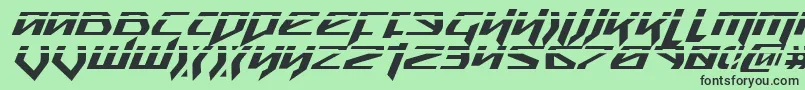 Шрифт SnubfighterPhaserItalic – чёрные шрифты на зелёном фоне
