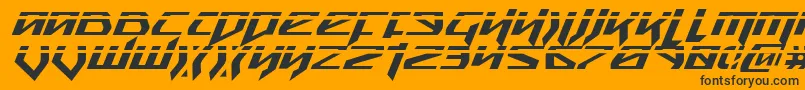 Шрифт SnubfighterPhaserItalic – чёрные шрифты на оранжевом фоне