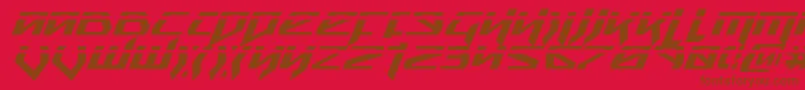Шрифт SnubfighterPhaserItalic – коричневые шрифты на красном фоне