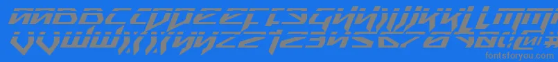 SnubfighterPhaserItalic-fontti – harmaat kirjasimet sinisellä taustalla