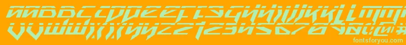 SnubfighterPhaserItalic Font – Green Fonts on Orange Background