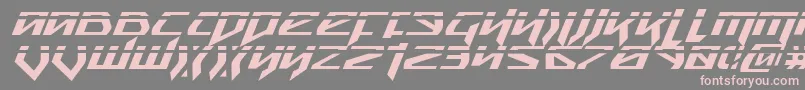Fonte SnubfighterPhaserItalic – fontes rosa em um fundo cinza