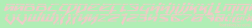 Fonte SnubfighterPhaserItalic – fontes rosa em um fundo verde