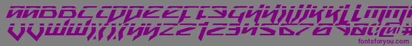 Шрифт SnubfighterPhaserItalic – фиолетовые шрифты на сером фоне