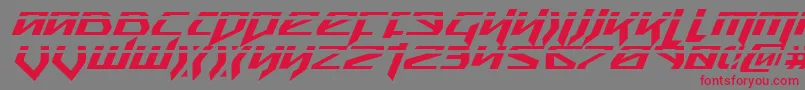 Шрифт SnubfighterPhaserItalic – красные шрифты на сером фоне