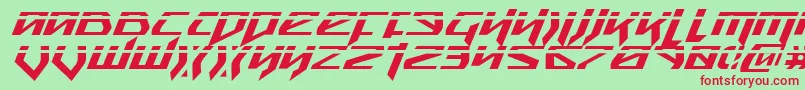 Шрифт SnubfighterPhaserItalic – красные шрифты на зелёном фоне