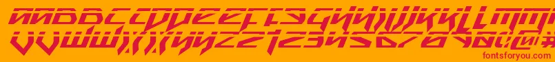 SnubfighterPhaserItalic Font – Red Fonts on Orange Background