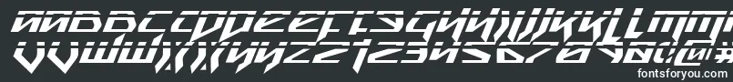 Шрифт SnubfighterPhaserItalic – белые шрифты на чёрном фоне