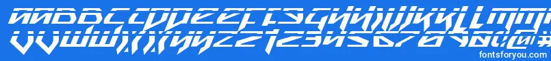 SnubfighterPhaserItalic Font – White Fonts on Blue Background