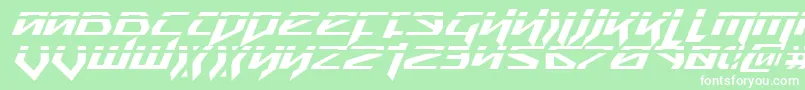 SnubfighterPhaserItalic Font – White Fonts on Green Background