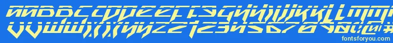 SnubfighterPhaserItalic Font – Yellow Fonts on Blue Background