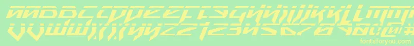 SnubfighterPhaserItalic Font – Yellow Fonts on Green Background
