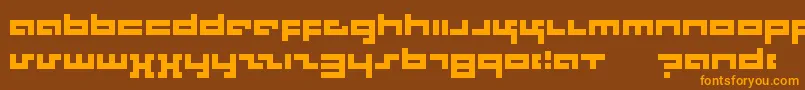 Rotek Font – Orange Fonts on Brown Background