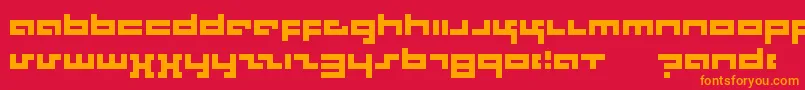 Rotek Font – Orange Fonts on Red Background
