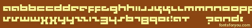 Rotek Font – Yellow Fonts on Brown Background