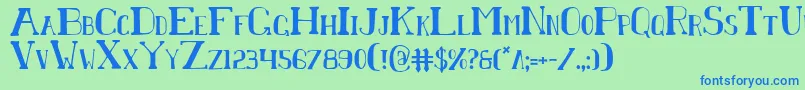 Chardinc Font – Blue Fonts on Green Background