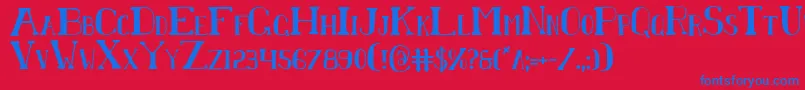 Chardinc Font – Blue Fonts on Red Background