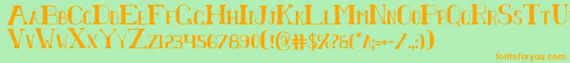 Chardinc Font – Orange Fonts on Green Background