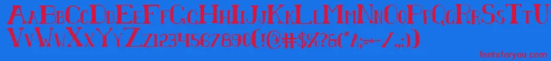 Chardinc Font – Red Fonts on Blue Background