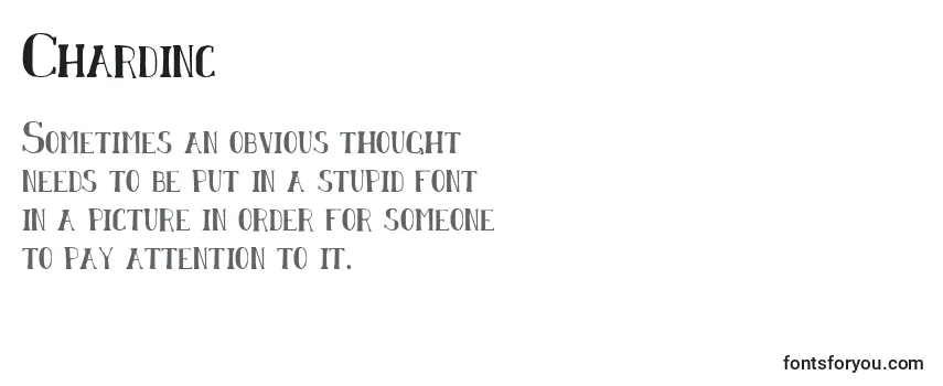 Review of the Chardinc Font