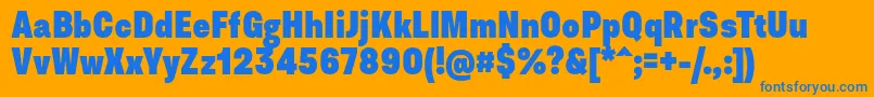 AsketCondensedExtrabold Font – Blue Fonts on Orange Background