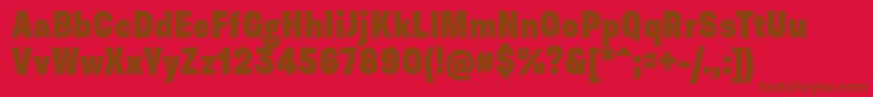 Fonte AsketCondensedExtrabold – fontes marrons em um fundo vermelho