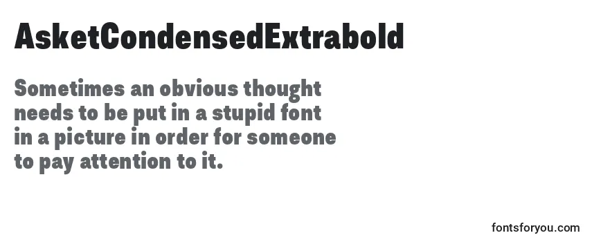 Review of the AsketCondensedExtrabold Font