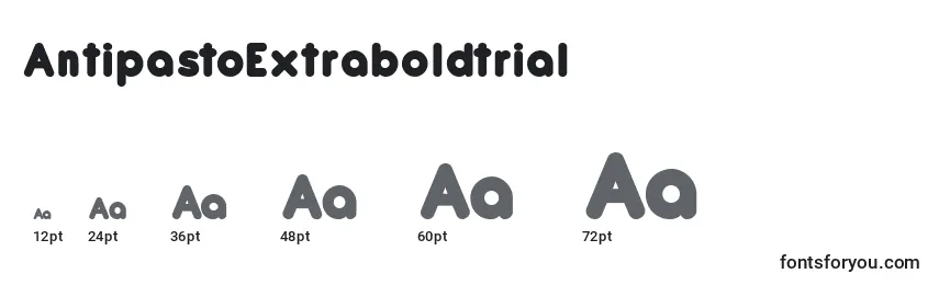 Размеры шрифта AntipastoExtraboldtrial