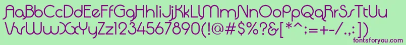 QuadrantaRegular-fontti – violetit fontit vihreällä taustalla