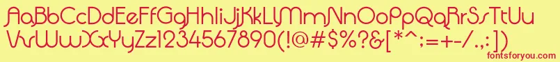 フォントQuadrantaRegular – 赤い文字の黄色い背景