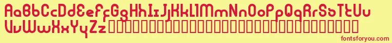 Czcionka JouluFonttiFenotype – czerwone czcionki na żółtym tle