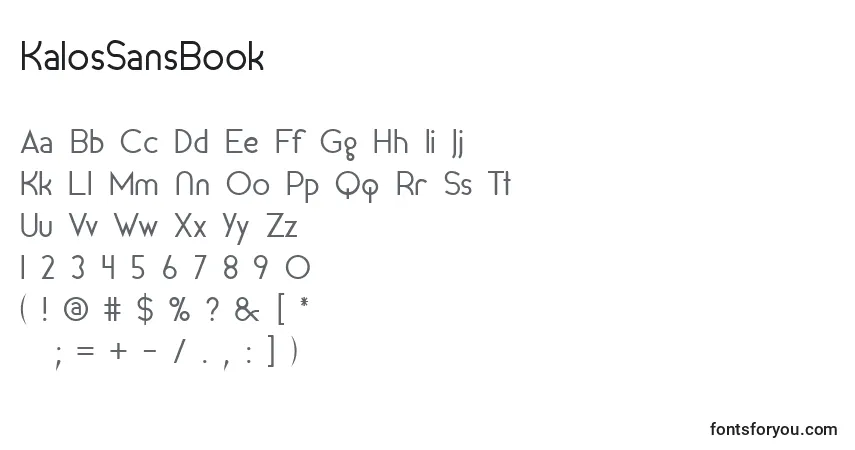 Schriftart KalosSansBook – Alphabet, Zahlen, spezielle Symbole