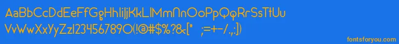 KalosSansBook Font – Orange Fonts on Blue Background