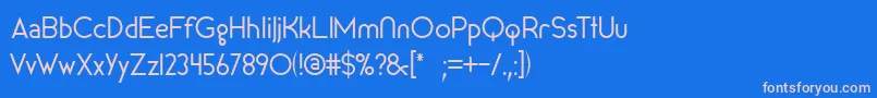 KalosSansBook Font – Pink Fonts on Blue Background